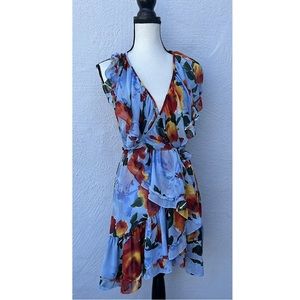 Misa Los Angeles Floral Wrap Mini Dress Size Small